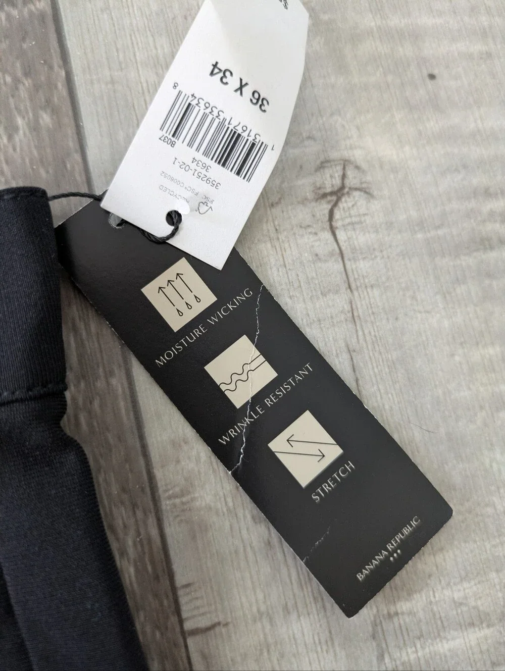 NWT Banana Republic Pants Men 36X34 Black Aiden Hybrid Slim Fit Performance
